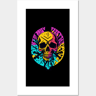 Colorful skull Posters and Art